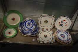 A Minton Imari plate decorated with flowers and a butterfly together with other Minton plates etc.