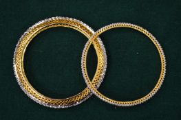 Two diamante bracelets.