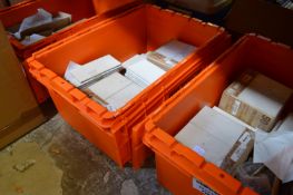 A large quantity of plain ceramic tiles.