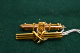 Two 15ct gold Victorian bar brooches.