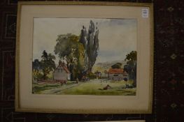 James Arthur Henry Jameson, rural scene with figures on a path, watercolour, signed together with