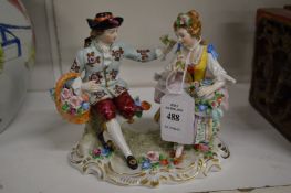 A good Sitzendorf porcelain figure group.