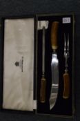 A Mappin and Webb cased carving set.