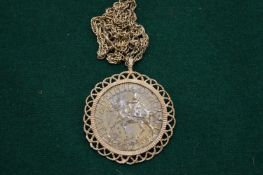 A coin pendant.