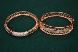 Two diamante bracelets.