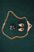 Diamante necklace and two pairs of earrings.