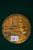 A WWI bronze death plaque for John Alfred Penfold (lacquered and drilled).