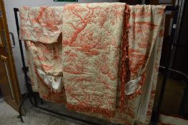 Curtains, blinds, bedspread and cushions, all in a classical hunting design, blind 115cm x 92cm,