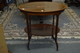 A good inlaid mahogany two-tier oval occasional table.