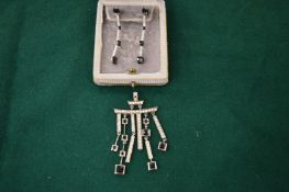 Diamante necklace and earrings.