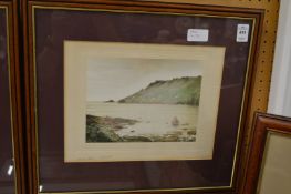 Cownley, a pair of colour engravings depicting the river at Salcombe and Bolthead, Salcombe.