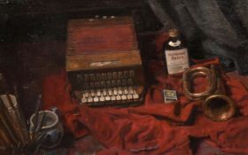 Georges Weissbort (1928-2013), The Old Italian Accordion, oil on canvas laid onto board, 16
