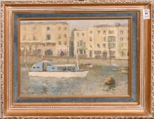 Alan Stenhouse Gourley (1909-1991) - Oil painting - Harbour scene, possibly Brixham, signed and