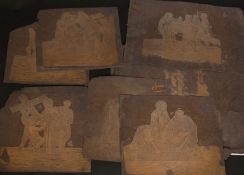 Continental School, 19th/20th Century, Stations of the Cross, a set of original prints in gold,