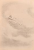 Charles Prosper Sainton, semi nude lady in the clouds, silverpoint, signed in pencil, 15