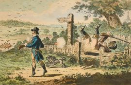 After James Gillray, Cockney Sportsmen, Plates 1 - 4, probably from the Bohn edition, mid-19th