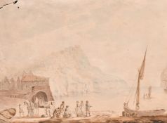 Early 19th Century English School, A view of Robin Hood Bay, 8.5