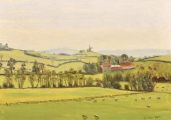 Robert Morson Hughes (1873-1953), a pair of oil on board scenes of extensive rural views, both