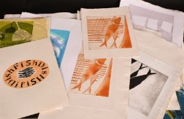 A large quantity of unframed modern prints, various media, some limited edition, unframed (q).