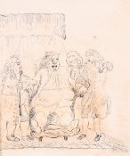 Attributed to Thomas Rowlandson (1756-1827) - Pen and ink sketch - Caricature, In The Physician's