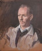 Georges Weissbort (1928-2013), a portrait study of a man, oil on canvas laid down, 24