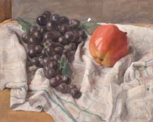Georges Weissbort (1928-2013), still life with apples and grapes, oil on canvas laid down, 10