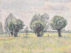 Georges Weissbort (1928-2013), 'A Walk in France', trees in a landscape, oil on canvas laid down,