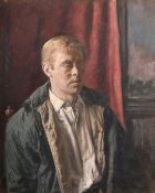 Georges Weissbort (1928-2013), a portrait study of a young man, oil on canvas laid down, 36