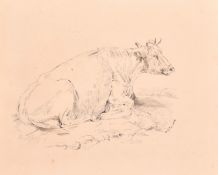 Peter de Wint (1784-1849) - Pencil and watercolour - Cattle studies, 13.5ins x 9.5ins, Attributed to