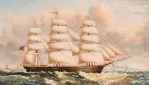 J. Leason (Early 20th Century), a pair of oil on canvas scenes of clipper ships, signed, each 15