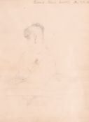Gilbert Stuart Newton (1794-1835) - Pencil drawing - Study of a seated young woman, her head
