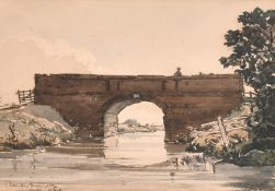 Claude Muncaster, Tonnage Bridge', watercolour, signed and dated Sept 1929, 8