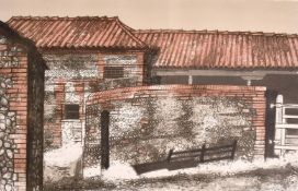 Valerie Thornton, 'Norfolk Farm', lithograph, signed in pencil and numbered 36/240, image size 16