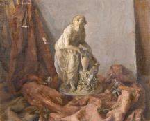 Georges Weissbort (1928-2013), a still life featuring a classical statue, along with another