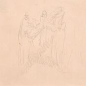 Stanley Spencer (1891-1959) - Pencil Drawing - Figures carrying the cross, with studio stamp, 4ins x