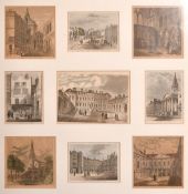 19th Century English School. A Set of Three Wooden Frames with gilt inner and outer edges, and inset