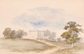 James Duffield Harding (circa 1797/8-1863) - watercolour - view of a mansion in picturesque