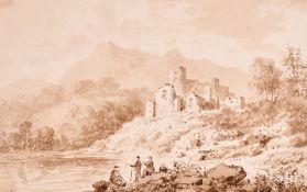 John Laporte (1761-1839) - Pen, ink and wash - Conwy Castle, indistinctly signed and dated 1799, 3.