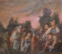 Georges Weissbort (1928-2013), a collection of five studies featuring figures, oil on board, each