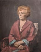 Georges Weissbort (1928-2013), a portrait study of a lady, oil on canvas laid down, 36