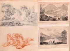 G F J (19th Century) British. Study of Dogs, Sanguine, Signed with initials and dated 1839 in