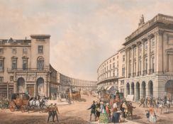Edmund Walker, 'The Quadrant, Regent Street', 19th Century hand coloured lithograph, 11.5
