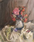 Georges Weissbort (1928-2013), a still life featuring flowers, oil, 18