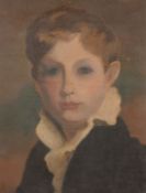 Circle of Henry Lamb, head study of a young boy, oil on canvas board, 13
