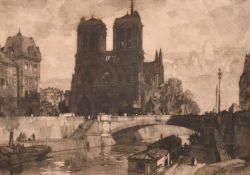 Leonard Russel Squirell (1893-1979), 'Notre Dame, Paris', mezzotint, signed and inscribed in pencil,