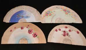 Early 20th Century Spanish School. A Design for a Fan, Watercolour, Stamped and inscribed, Shaped,