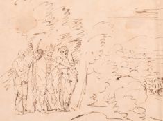 William Lock the Younger (1767-1847) - Pen and ink drawings, (6).