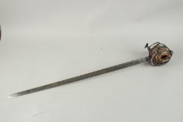 A SUPERB SCOTTISH BASKET HILTED BROAD SWORD by JOHN SMITH THE ELDER of GLASGOW. Signed. 97cm long