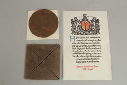 RIFLEMAN JOHN EDWARD TURNER 4757. 4th BATTALION RIFLE BRIGADE who died on 10th May 1915. BRONZE