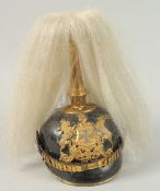 A PRUSSIAN OFFICER'S HELMET with badge and plume.